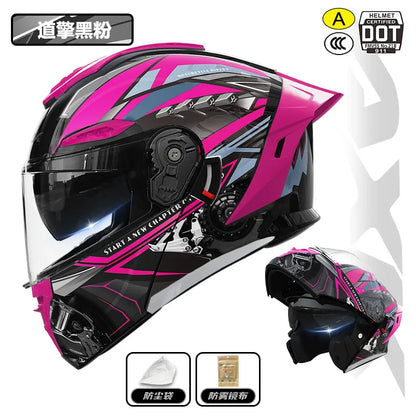 Capacete de motocicleta com certificação 3C&DOT, masculino e feminino, modular, quente para o inverno, quatro estações, capacete de segurança para scooter elétrica