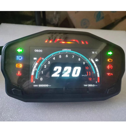 Velocímetro TFT universal para motocicleta, odômetro multifuncional com nível de combustível, medidor de temperatura da água, 1 cilindro, 2 cilindros, 4 cilindros, novo