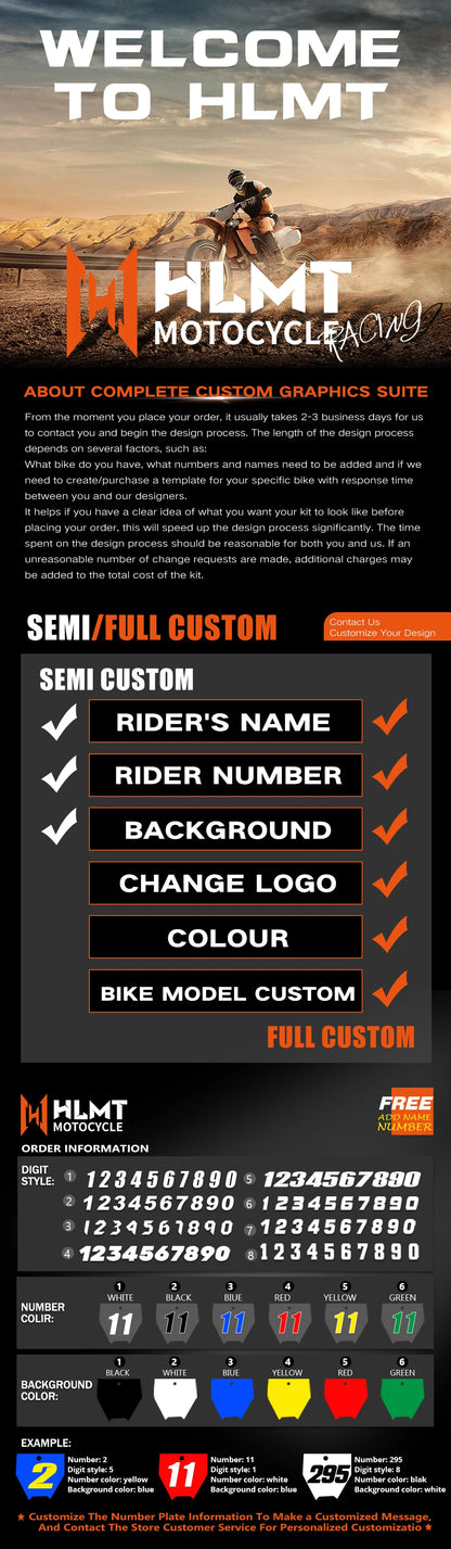 Kits de adesivos gráficos para motocicletas, decoração personalizada com número e nome para BETA RR 50 2011 2012 2013 2014 2015-2020