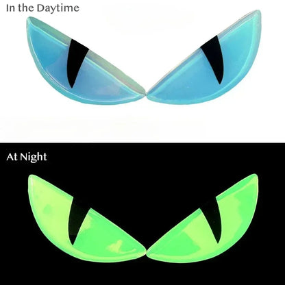 2 Adesivos Fluorescentes 3D Olho do Diabo para Motocicleta, Adesivos de Segurança que Refletem a Luz, Adesivos Decorativos Luminosos 3D Estereoscópicos