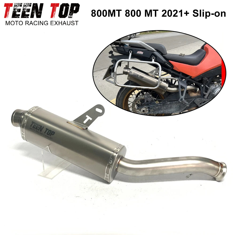 Escapamento Slip-on para Motocicleta CF MOTO 800MT 2021+ - Silenciador Conectável ao Coletor Original 800 MT
