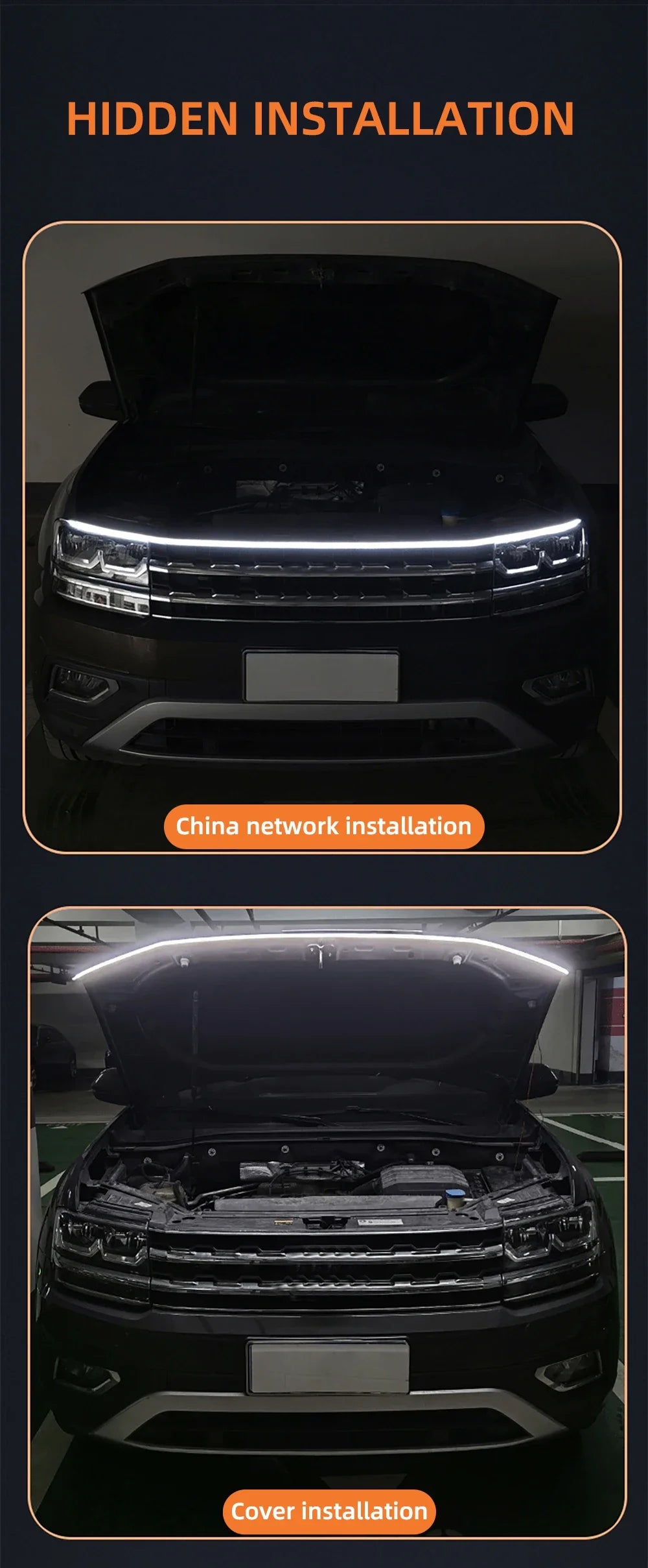 LED  Car Daytime Running Light DRL With Turn Signal Lamp Car Hood Decorative Light Strip With Start Scan Meteor Dynamic 12V New