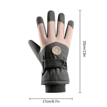 Inverno unisex snowboard luvas de esqui couro do plutônio antiderrapante tela sensível ao toque à prova dwaterproof água da motocicleta ciclismo velo quente luvas de neve feminino