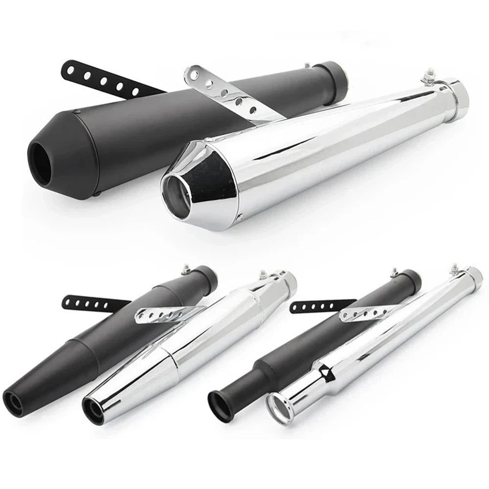 Silenciador de escapamento universal para motocicleta, retrô, vintage, clássico, galvanoplastia, escape moto para cg125 sr400 cb500 vt500 cm300 500 cafe