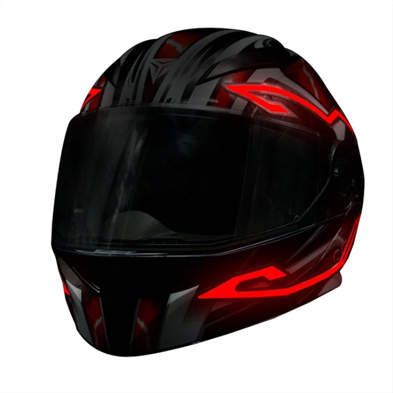 A Pair Motorcycle Helmet Capacete De Moto Light Riding Signal EL Strip Kit Bar DIY Helmet Led Strip Reflector Cold Light Fil