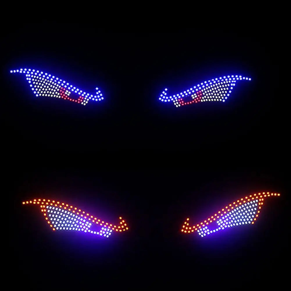 Car LED Decorative Lights Creative RGB Dynamic Truck Devil Eye Light LED Display Multi-Mode Demon Eye Waterproof Dustproof Light