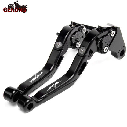 Motocicleta dobrável extensível cnc moto ajustável alavancas de freio embreagem handbar final apertos apto para bajaj pulsar 200 ns/200 rs/200 a