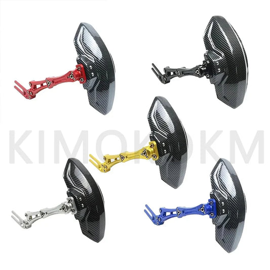 Motocicleta e bicicleta ajustável imitação de fibra carbono liga alumínio roda traseira fender paralama extensor universal acessórios