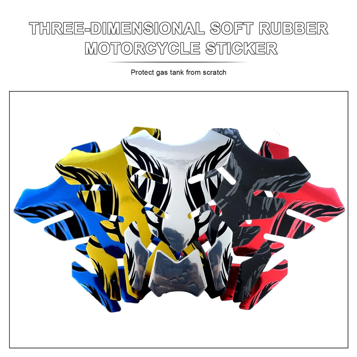 1pc Motocicleta Tankpad Adesivo Fishbone 3D Tank Pad Adesivos Oil Gás Protector Cover Decoração Flame Motocicleta Acessórios