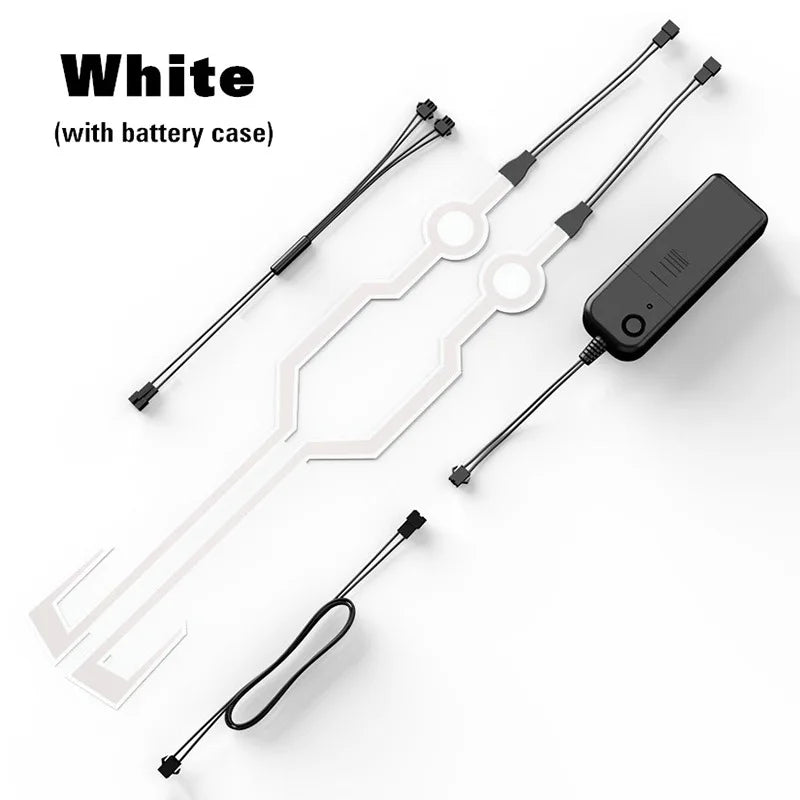 A Pair Motorcycle Helmet Capacete De Moto Light Riding Signal EL Strip Kit Bar DIY Helmet Led Strip Reflector Cold Light Fil
