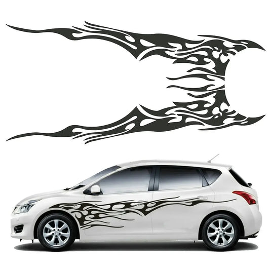 Grande decalque gráfico para a decoração do carro, adesivos de vinil no corpo lateral dos motores, etiqueta da chama, 20cm x 4cm