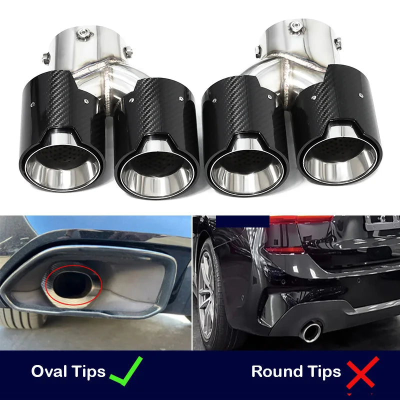 Ponta de escape de fibra de carbono quad para bmw g20 g21 m340i m240i g42 m440i m desempenho silenciador de escape ponta sistema de escape