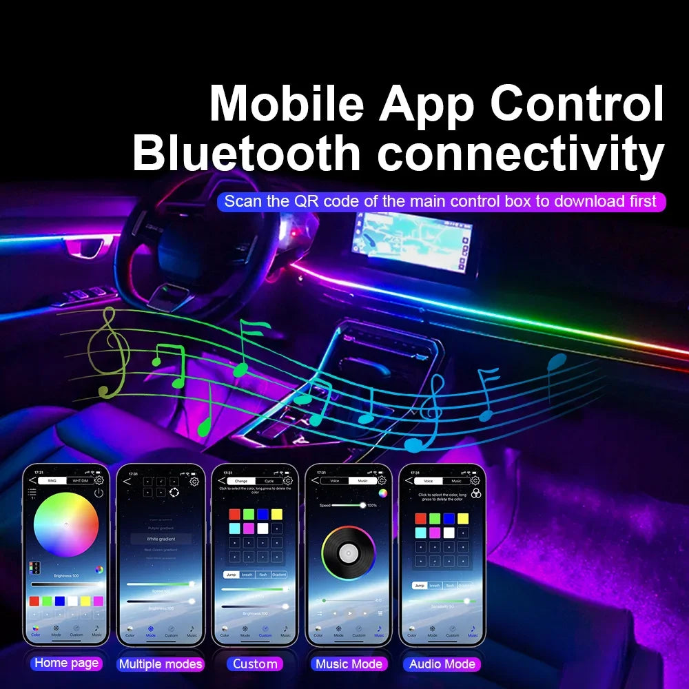 18 in 1 Symphony RGB Atmosphere Light Parts 20CM 35CM 75CM 110CM Light Strip Speaker Foot Lamp storage Light Main Sub Controller