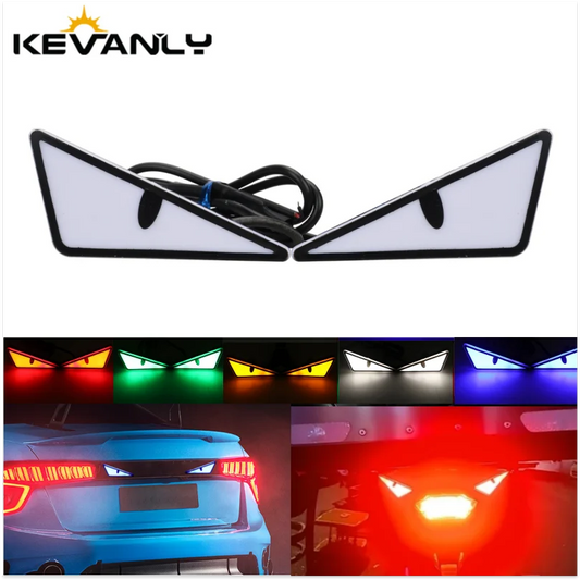 2 Peças Luzes LED Olho de Demônio para Placa de Carro e Moto, Universal, Decoração Modificada, Luz Única, Acessórios Automotivos