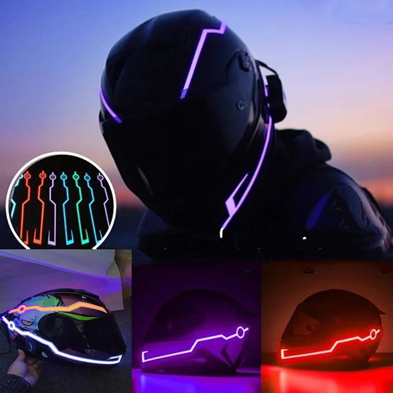 Helmet Strip EL Sticker Led Helmet Light Strip Motorcycle Helmet Light Night Riding Accessory Waterproof LED Cold Light Amagi