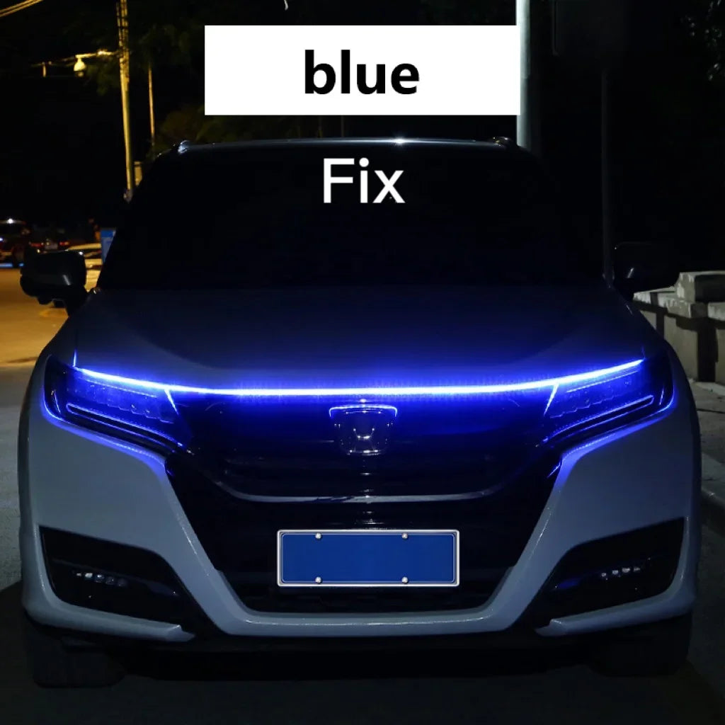 LED  Car Daytime Running Light DRL With Turn Signal Lamp Car Hood Decorative Light Strip With Start Scan Meteor Dynamic 12V New