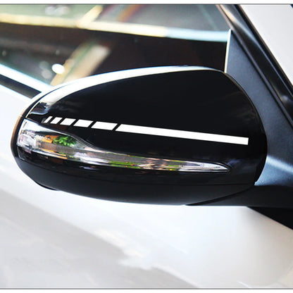 Espelho Retrovisor Side Adesivo, Vinyl Stripe Emblema, Decalque do carro, Acessórios de Decoração do carro, Preto, Branco, Vermelho, Azul, 20x0.7cm, 4pcs por conjunto