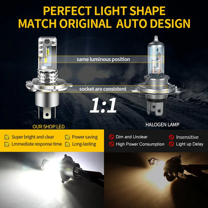 1 peça/2 peças faróis de motocicleta para yamaha mt07 mt03 mt09 branco super brilhante 12000lm h4 9003 hs1 lâmpadas de farol canbus