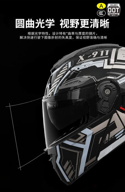 Capacete de motocicleta com certificação 3C&DOT, masculino e feminino, modular, quente para o inverno, quatro estações, capacete de segurança para scooter elétrica