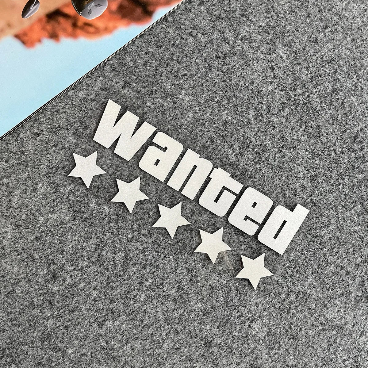 Adesivo de Vinil Impermeável para Motocicleta WANTED - Decoração Adaptável para Moto, Carroceria e Capacete