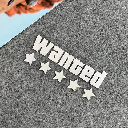 Adesivo de Vinil Impermeável para Motocicleta WANTED - Decoração Adaptável para Moto, Carroceria e Capacete