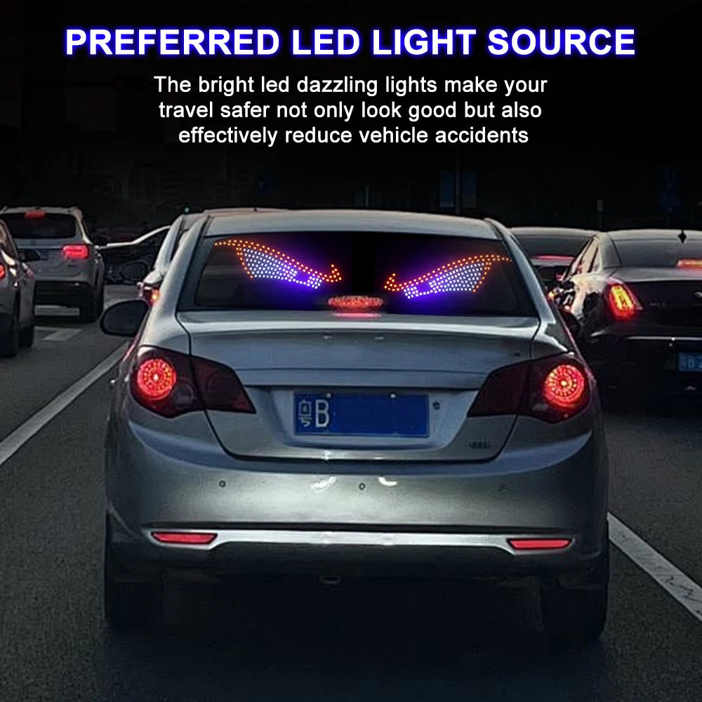 Car LED Devil Eyes Light Decorative Lights USB Warning Lights Dynamic Demon Eye Lights Atmosphere Light Auto Accessories