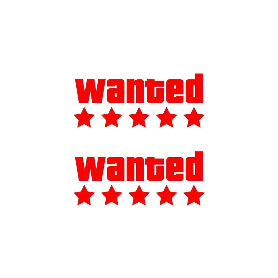 Adesivo de Vinil Impermeável para Motocicleta WANTED - Decoração Adaptável para Moto, Carroceria e Capacete