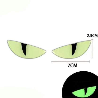 2 Adesivos Fluorescentes 3D Olho do Diabo para Motocicleta, Adesivos de Segurança que Refletem a Luz, Adesivos Decorativos Luminosos 3D Estereoscópicos