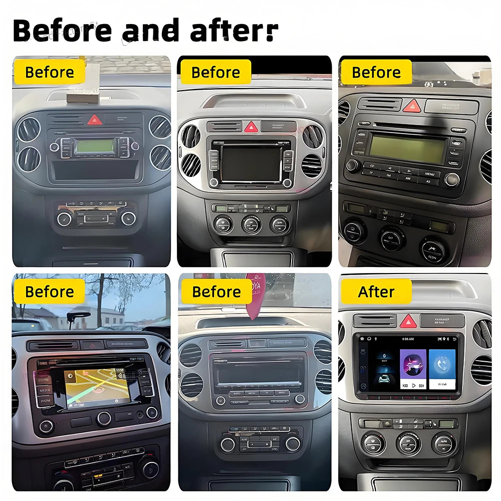 Android 15 For VW Volkswagen Tiguan 1 NF 2006 2008-2012 2013 2014 2015 2016 Carplay 2K Screen Car Radio Multimedia Player Stereo