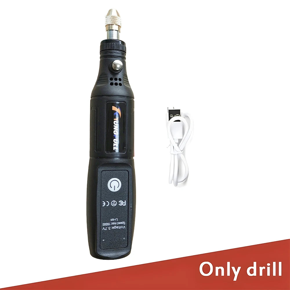 Ferramenta rotativa mini sem fio, furadeira elétrica, caneta de gravação recarregável por USB, para uso manual, polimento, perfuração, entalhe e trabalhos de bricolagem.