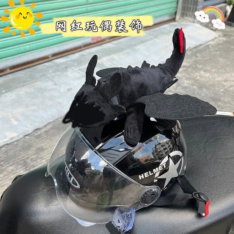 Como Treinar Seu Dragão: Decoração de Capacete de Carro/Moto Desdentado, Boneco Dragão Preto Pequeno, Presente de Aniversário de Animação