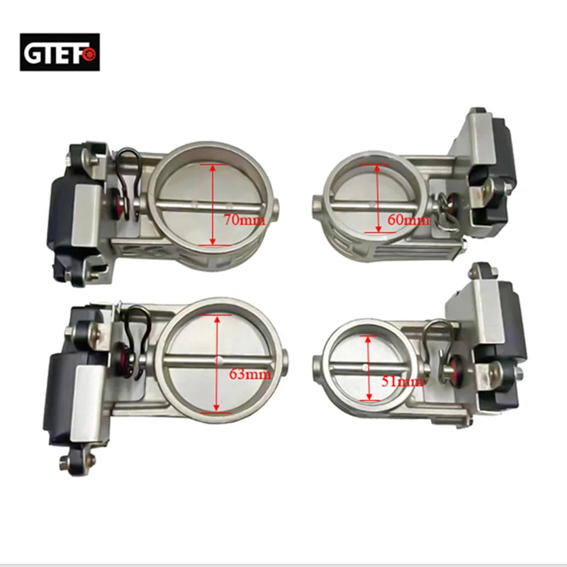 Kit de Válvula Elétrica Universal para Escape de Carro GTEFO 51 60 63 70 76MM com Controle Remoto Sem Fio e Botão de Acionamento Eletrônico Multiângulo
