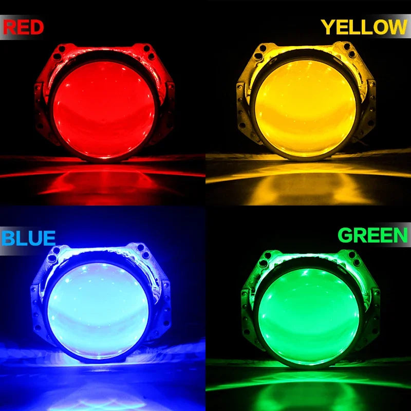 Car Led Devil Eye LED Bluetooth-compatible APP RGB Demon Evil Eyes DRL 2.5 Headlights Motorcycle Mini Projector Lens Accessories