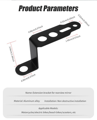 1/2 pçs motocicleta led spotlight monta suporte de extensão espelho retrovisor dianteiro liga alumínio em forma de z suporte do farol