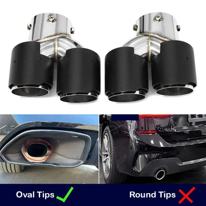 Ponta de escape de fibra de carbono quad para bmw g20 g21 m340i m240i g42 m440i m desempenho silenciador de escape ponta sistema de escape