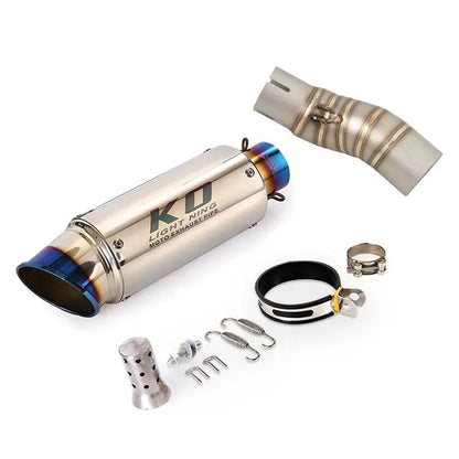 Tubo de escape para motocicleta CFMOTO, aço inoxidável, deslizamento, DB Killer removível, Escape Mid Link, DB Killer, 51mm, 2022 a 2024