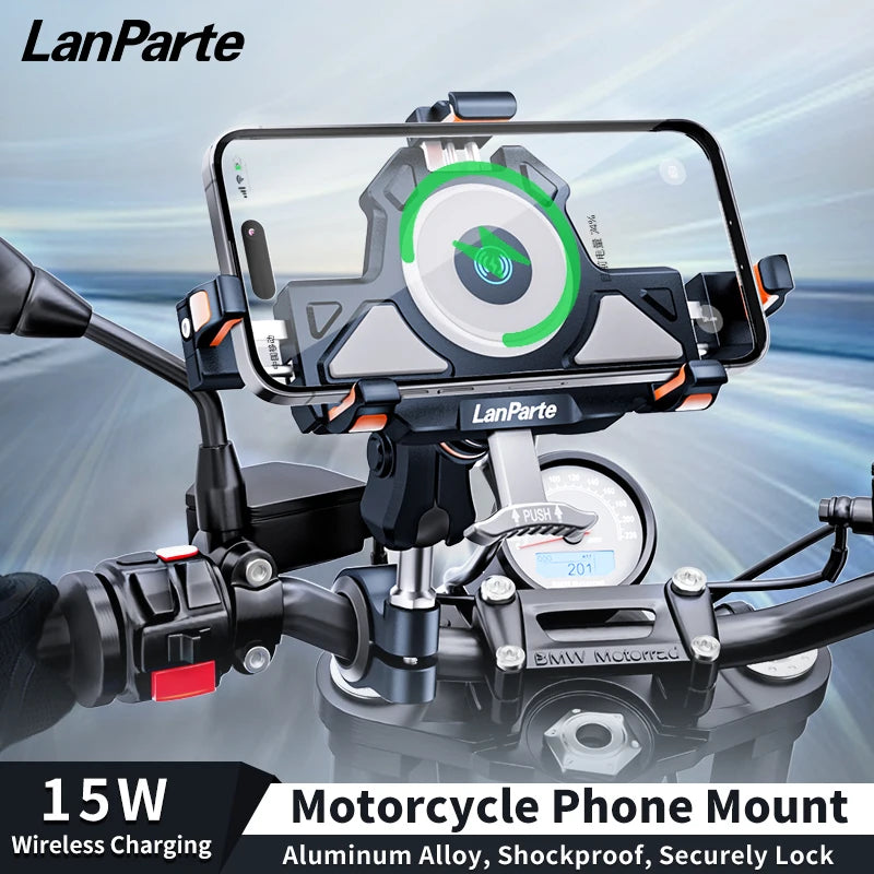 Suporte para celular para Kawasaki Ninja 400/500/650 2019–2026 em alumínio com absorção de choque 360 °   Suporte de Navegação Metálico Ajustável