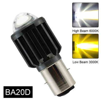 1 pçs 12v de alta qualidade h4/hs1 h6/ba20d 15w led 6 cob lâmpada do farol da motocicleta 1200lm 6000k hi/lo feixe luz branca amarela