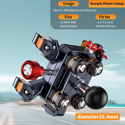 Suporte para celular para Kawasaki Ninja 400/500/650 2019–2026 em alumínio com absorção de choque 360 °   Suporte de Navegação Metálico Ajustável