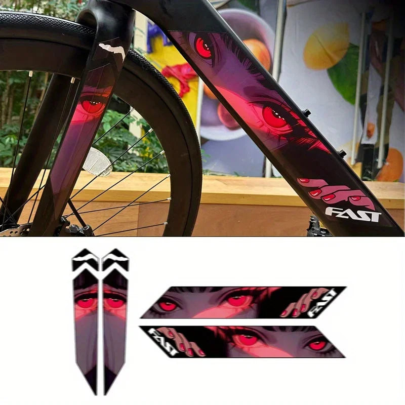 4 PÇS/SET Anime Ciclismo Adesivo, Alta Qualidade, À Prova D' Água, Ótimo para Bicicleta Notebook, Anime-Sport Decalque Personalizado Exclusivo
