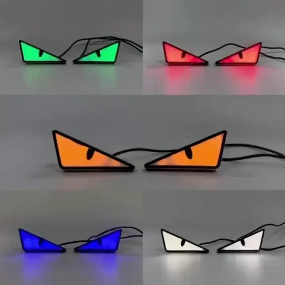 2pcs LED Devil's Eye License plate light Headlight For Car Motorcycl Universal Modified Decoration single light car Accessories