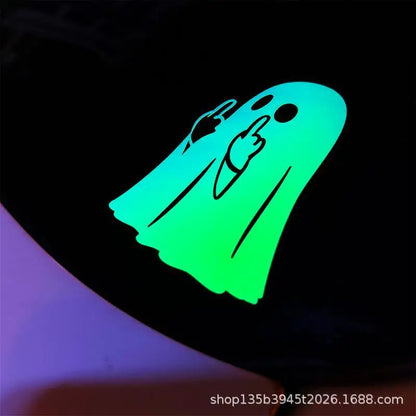 Adesivo Decorativo de Halloween com Fantasma Brilhante, Criativo e Personalizado para Carro e Motocicleta, Padrão Engraçado para Aplicar na Carroceria