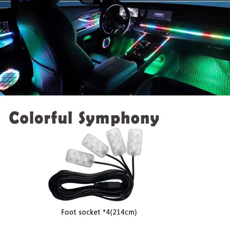 18 in 1 Symphony RGB Atmosphere Light Parts 20CM 35CM 75CM 110CM Light Strip Speaker Foot Lamp storage Light Main Sub Controller