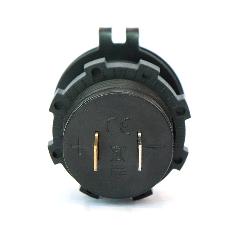 Quick Charge Dual USB Ports Car Charger Waterpoof Fast Charging Socket Power Outlet with LED Light for Motorcycle Car Charge