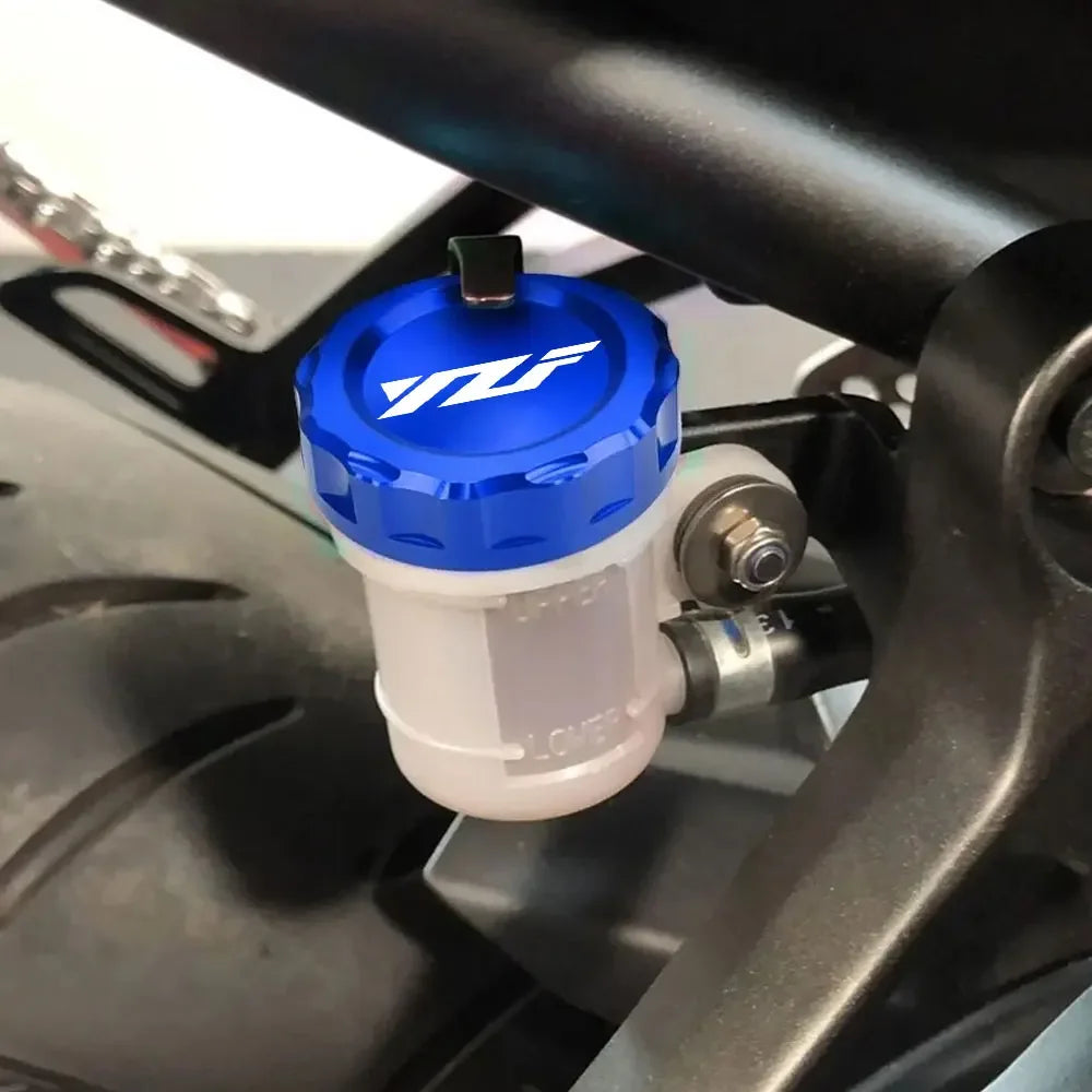 Para yamaha yzf r125 r7 r6 r1 r3 YZF-R125 YZF-R7 YZF-R3 cnc motocicleta cilindro fluido de freio traseiro reservatório mestre tampa
