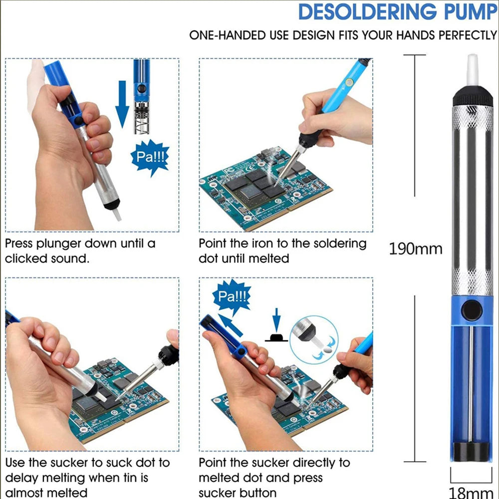 Kits de Ferro de Solda Elétrico 2026 (SKU:10-IN-1)(16-IN-1)(20-IN-1) 60W com Temperatura Ajustável e Pontas Substituíveis