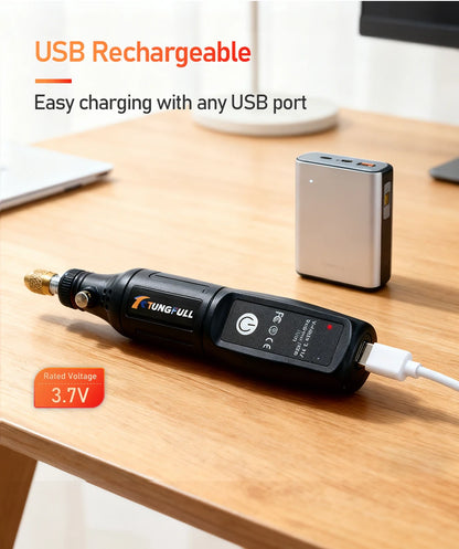 Ferramenta rotativa mini sem fio, furadeira elétrica, caneta de gravação recarregável por USB, para uso manual, polimento, perfuração, entalhe e trabalhos de bricolagem.