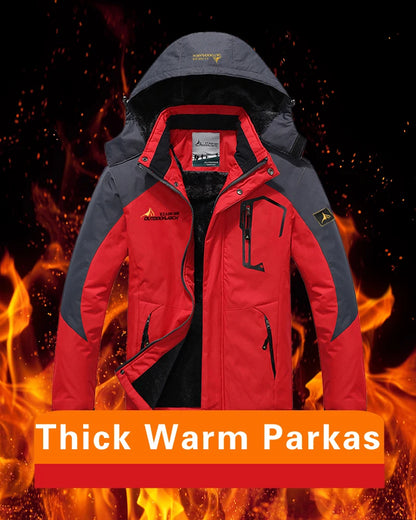 Conjunto de Esqui e Snowboard Masculino de Inverno: Jaqueta e Calça de Fleece Grossas, Quentes, Impermeáveis e à Prova de Vento