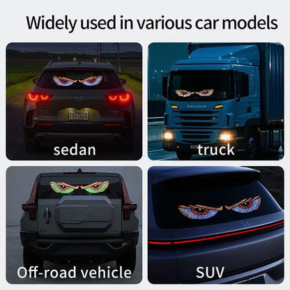 Luzes LED Dinâmicas para Carro e Caminhão, Painel de Exibição na Janela Frontal e Traseira, Lâmpada de Sinalização Decorativa e de Advertência para Estilo Automotivo