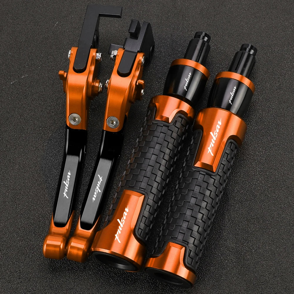 Alavanca de freio de embreagem dobrável ajustável para motocicleta, Grips do guidão termina, Bajaj Pulsar 200 NS, 200 RS, 200 A, 2021 2022 2023 2024